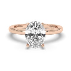 1.50CT Oval Cut Solitaire GH Color I1 Clarity Natural Diamond Wedding Ring