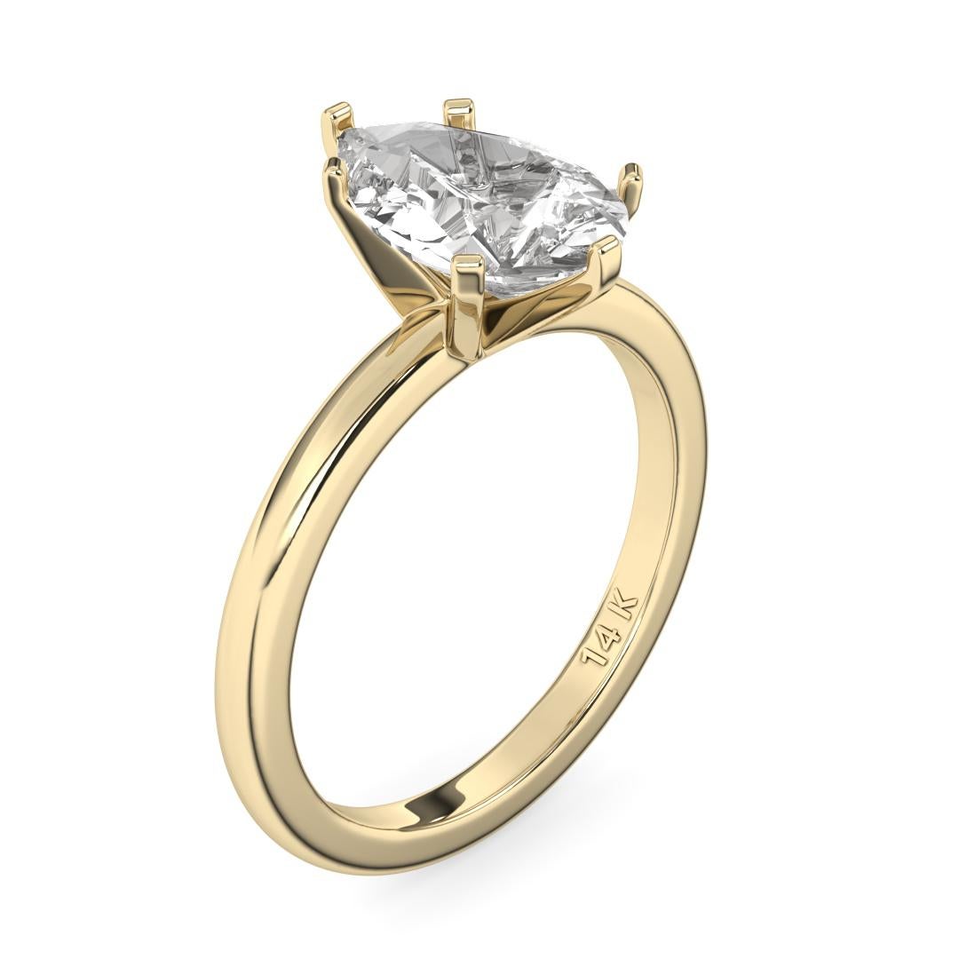 1.50CT Pear Cut Solitaire GH Color I1 Clarity Natural Diamond Wedding Ring For Sale 8