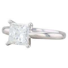 1.50ct Princess Brilliant Solitaire Engagement Ring 14k White Gold Size 7 GSI