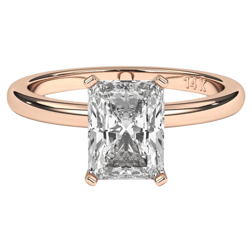 Bague de mariage avec diamant naturel de 1.50 carat, taille solitaire, couleur GH, pureté SI