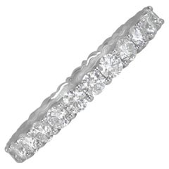 1.50ct Round Brilliant Cut Diamond Eternity Band Ring, H Color, Platinum