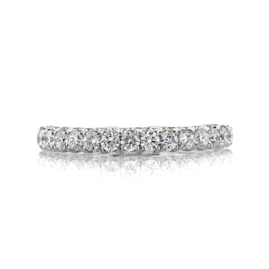 1.50ct Round Brilliant Cut Diamond Wedding Band in 18k White Gold For Sale