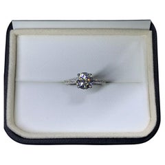 1.50ct Round brilliant diamond GIA solitaire engagement ring in platinum.