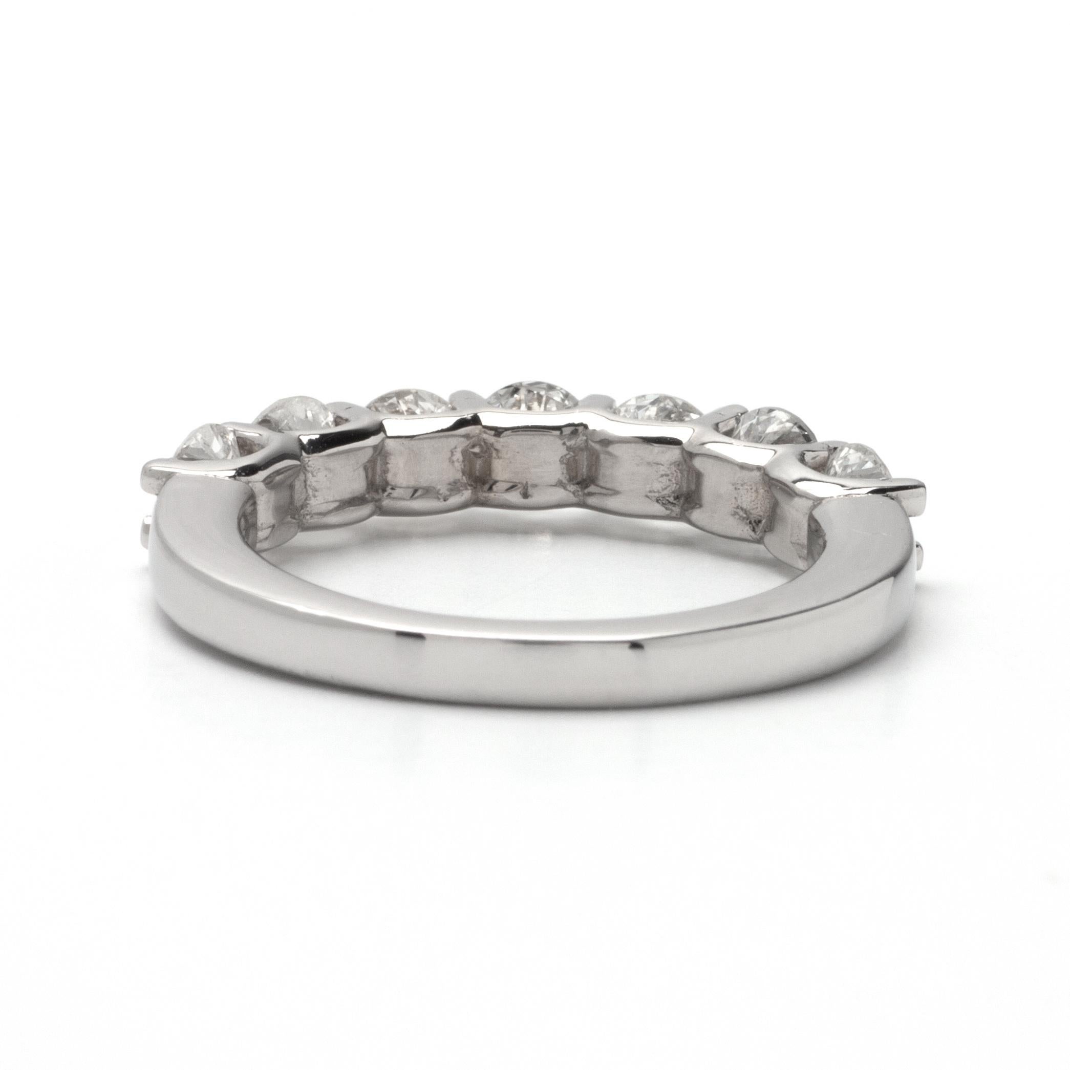 Modern 1.50ct Round Diamond Band in 14K White Gold For Sale
