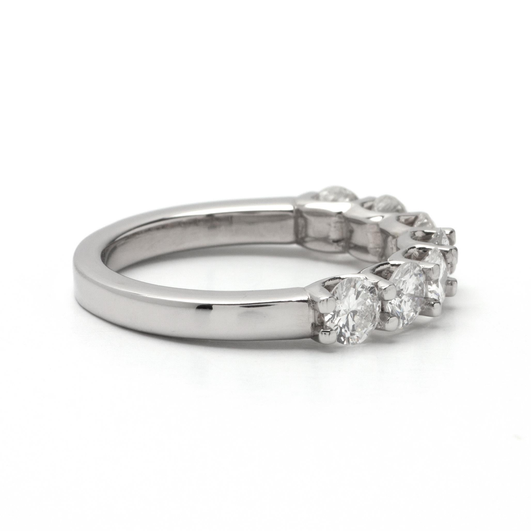Round Cut 1.50ct Round Diamond Band in 14K White Gold For Sale