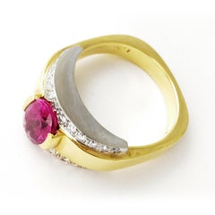 1.50ct Rubellite and Diamond Lifestyle Ring by Cornelis Hollander in 18K Gold