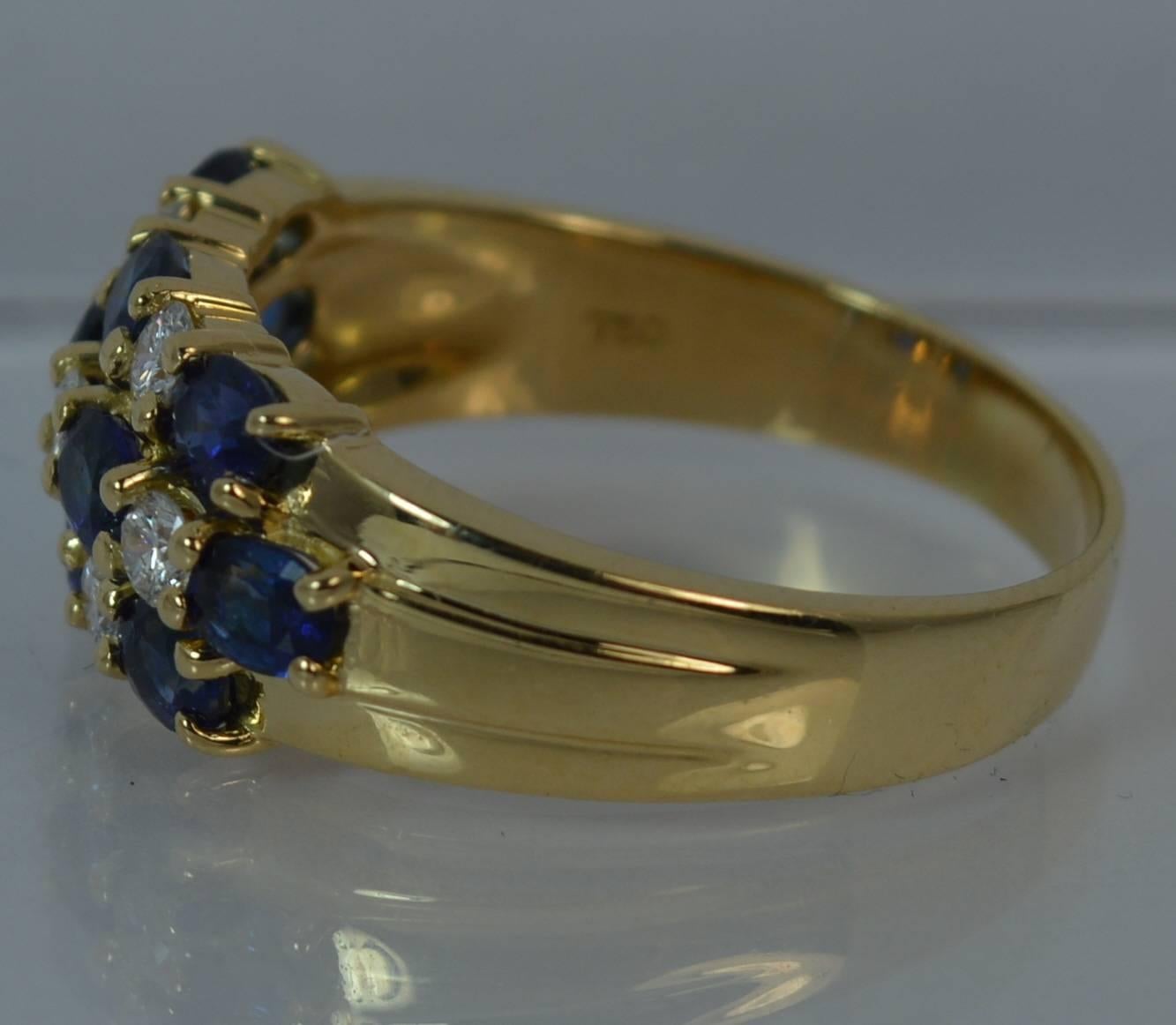 Sapphire Diamond Gold Cluster Ring 1