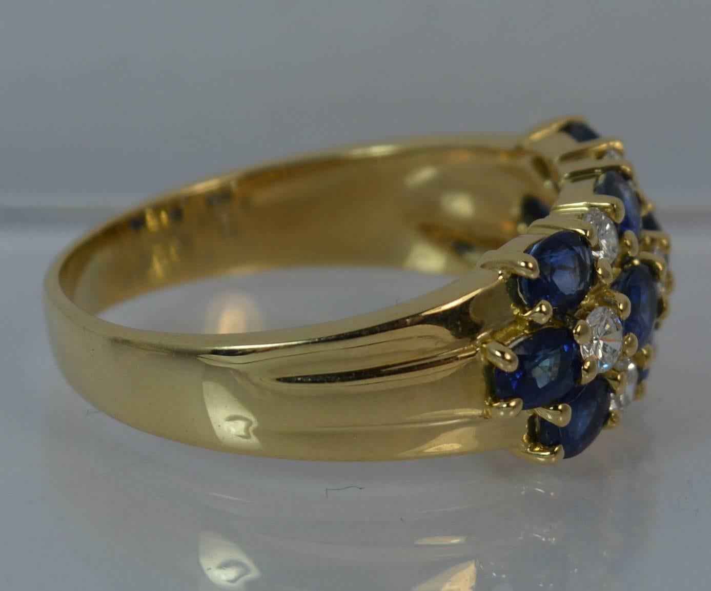 Sapphire Diamond Gold Cluster Ring 3