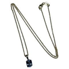 1.50ct Sapphire Solitaire Drop Pendant Necklace In 18ct Yellow Gold
