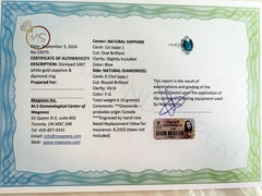 1.50ct Teal sapphire diamond ring Vintage style 14KT gold engagement ring