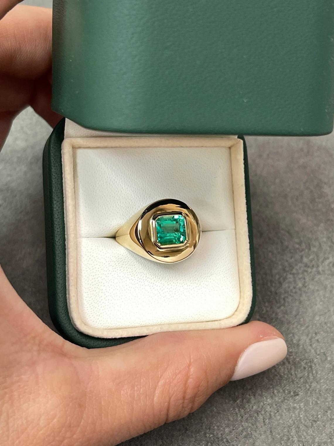 emerald cut pinky ring