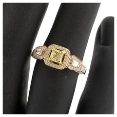 1.50ctw Cushion Center Three Diamond Pave Ring 18 Karat