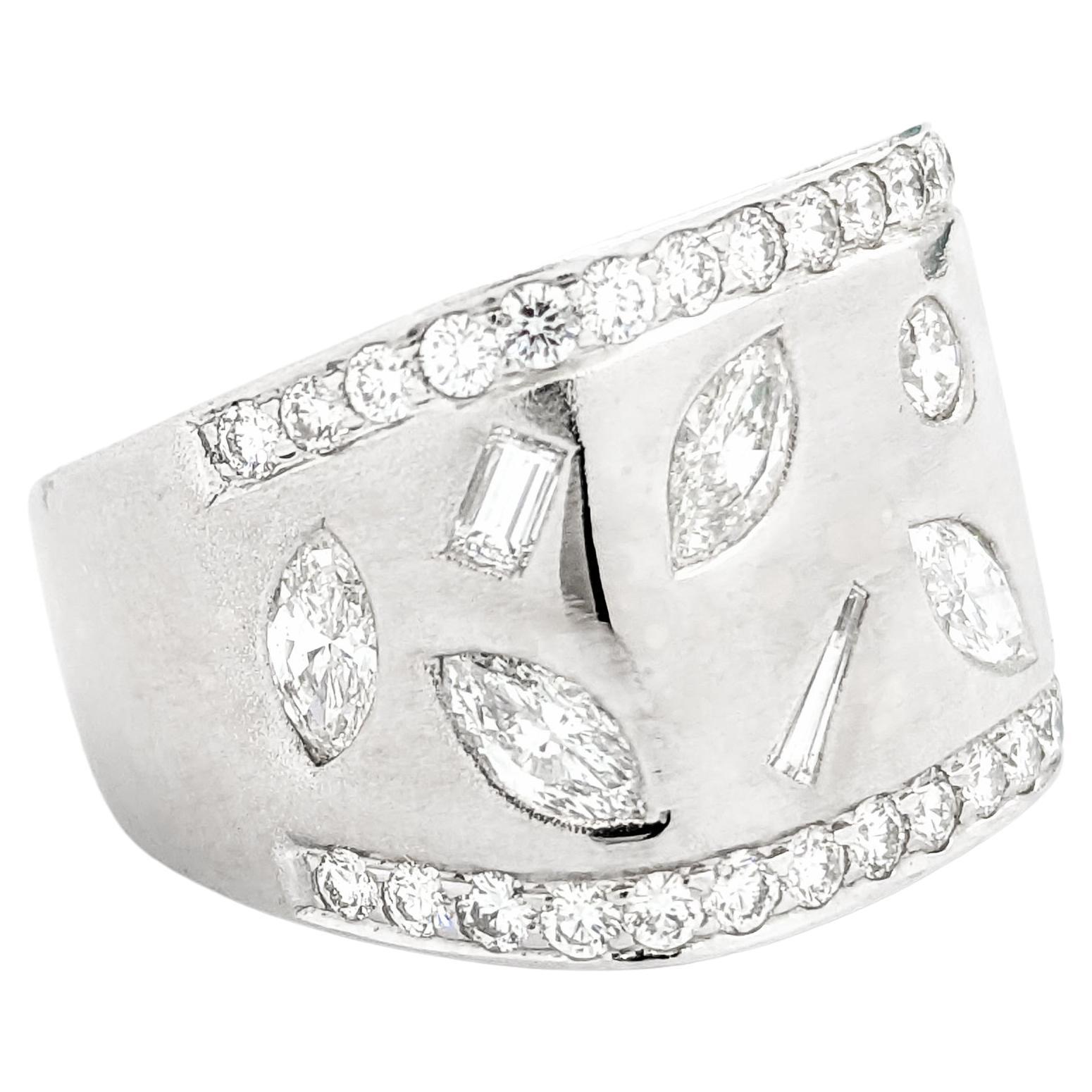 1.50ctw Diamond Ring In White Gold For Sale