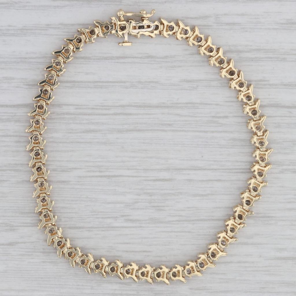 1.50ctw Diamond Tennis Bracelet 10k Yellow Gold 7