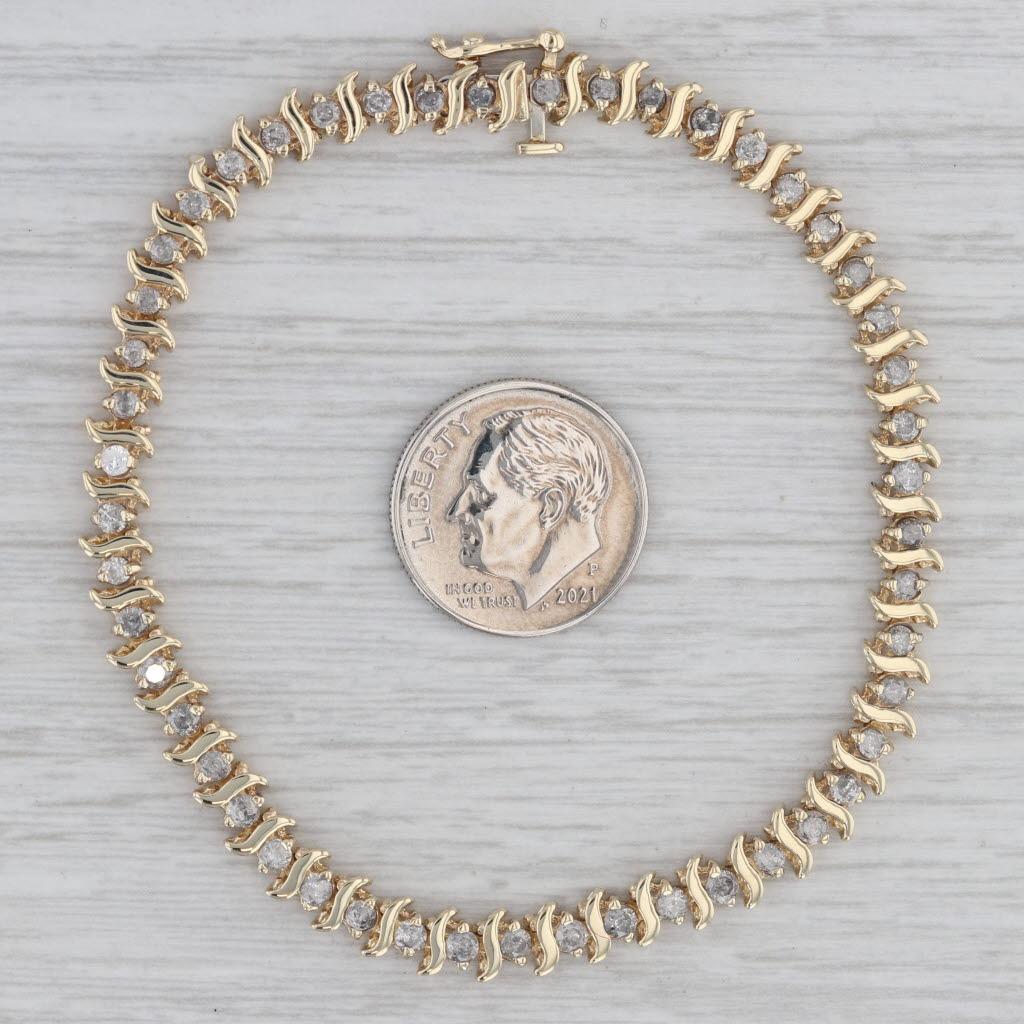 Women's 1.50ctw Diamond Tennis Bracelet 10k Yellow Gold 7