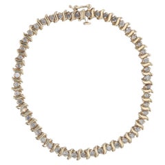 1.50ctw Diamond Tennis Bracelet 10k Yellow Gold 7" 4.7mm