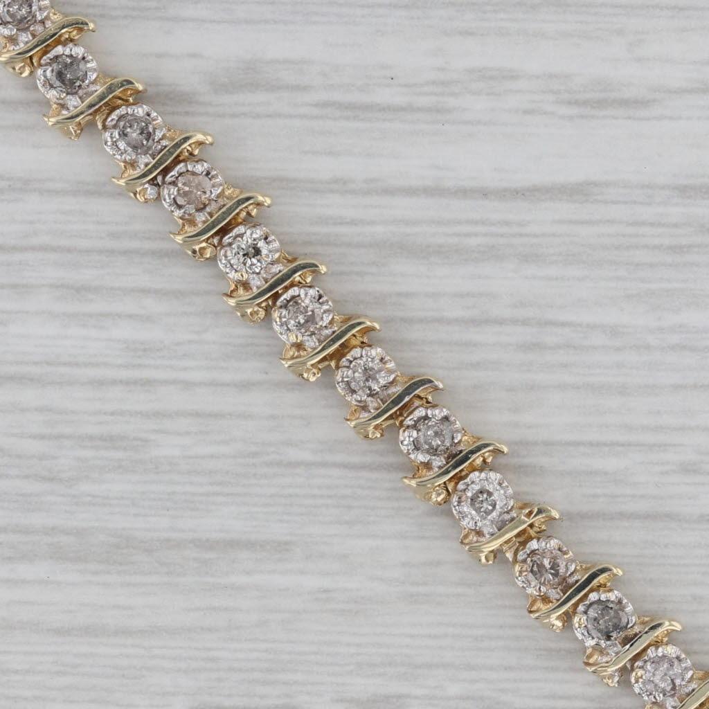 Women's 1.50ctw Diamond Tennis Bracelet 10k Yellow Gold 7.25