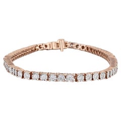 1.50ctw Diamond Tennis Bracelet 14k Rose Gold 9" 3.7mm
