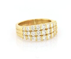 1.50ctw Diamond Three Row Anniversary Ring in 18K Yellow Gold
