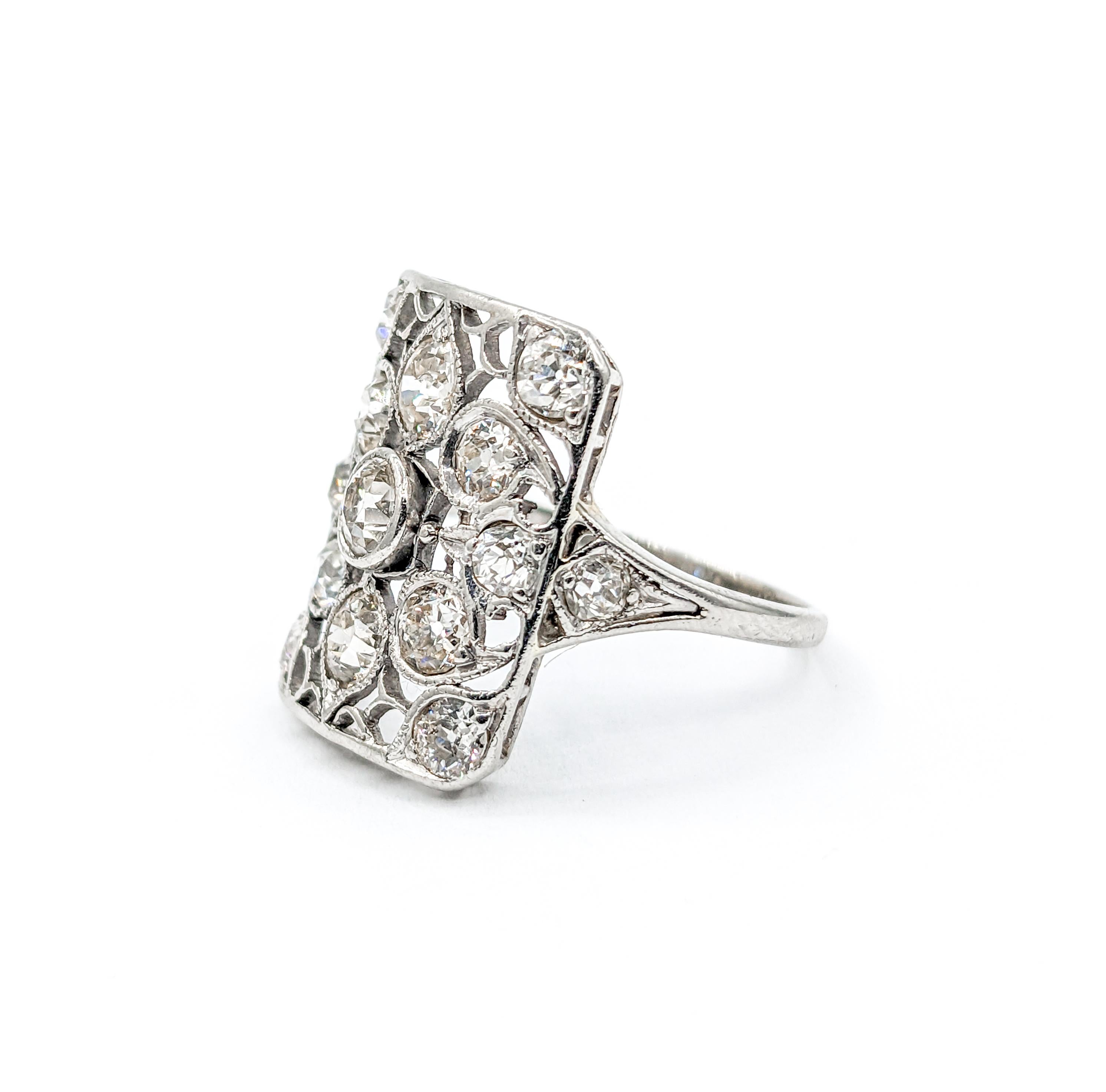 1,50 Karat Platinring mit Diamant im Altminenschliff 2