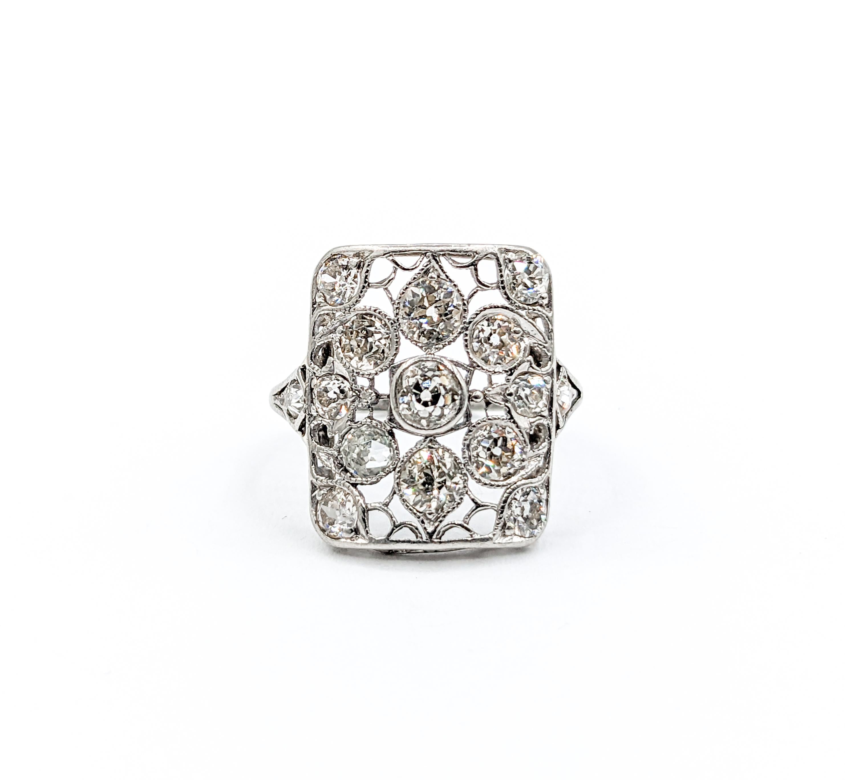 1,50 Karat Platinring mit Diamant im Altminenschliff 3