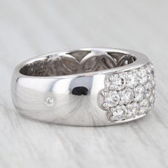 1.50ctw Pave Diamond Cluster Ring 14k White Gold Size 7 Band Caro74