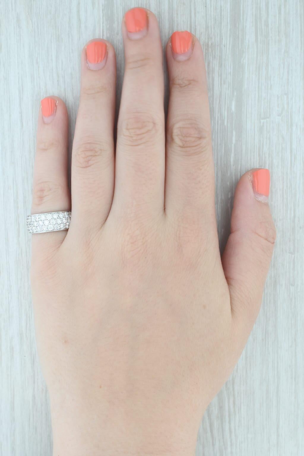 1.50ctw Pave Diamond Cluster Ring 14k White Gold Size 7 Band Caro74 en vente 3
