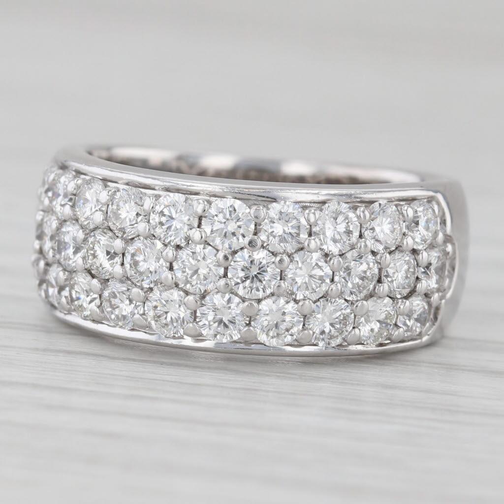 1.50ctw Pave Diamond Cluster Ring 14k White Gold Size 7 Band Caro74