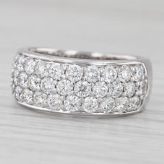 Anillo en racimo de diamantes con pavé de 1,50 ctw Oro blanco de 14k Tamaño 7 Anillo Caro74