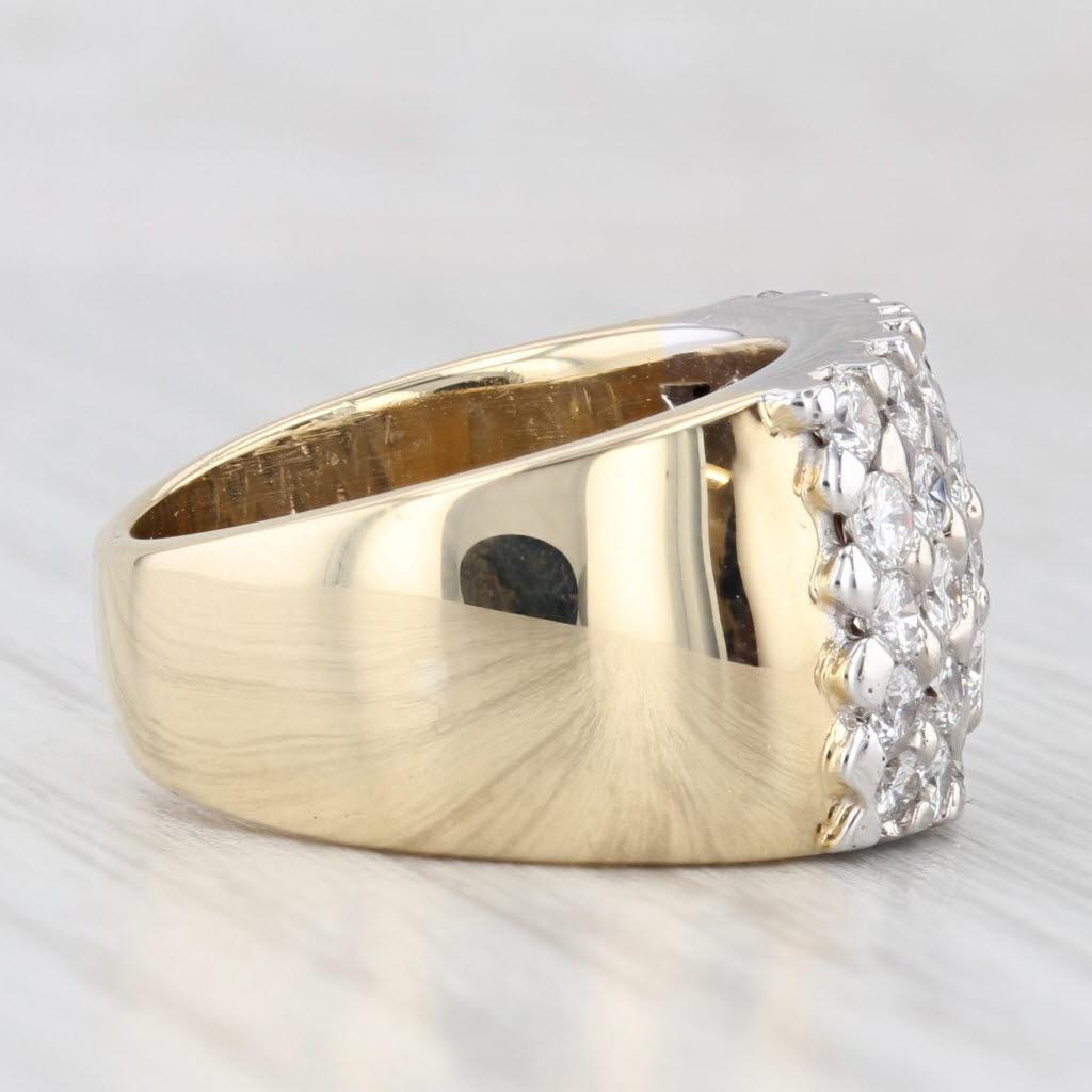 1,50ctw Pave Diamond Cocktail Ring 18k Weiß Gelbgold Größe 5 im Zustand „Gut“ im Angebot in McLeansville, NC