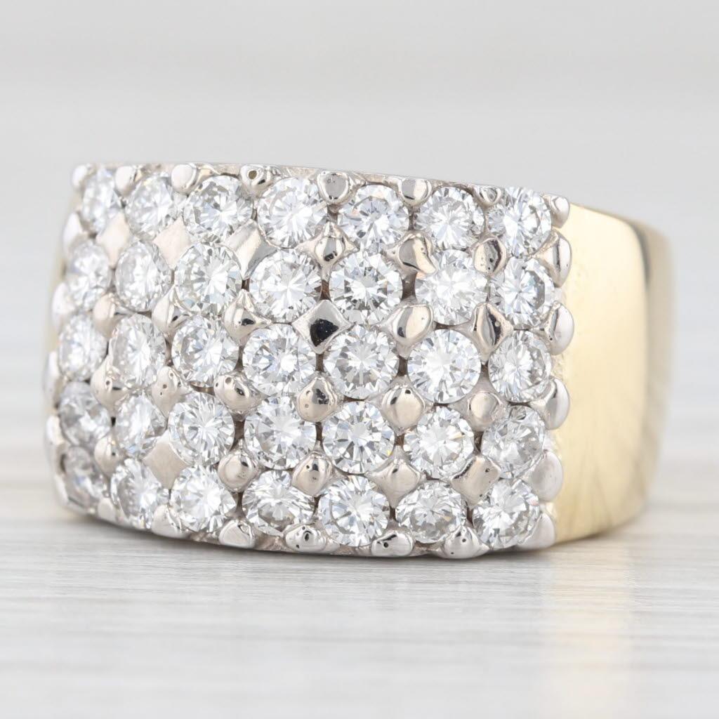 1,50ctw Pave Diamond Cocktail Ring 18k Weiß Gelbgold Größe 5 im Angebot 1