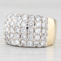 1,50ctw Pave Diamond Cocktail Ring 18k Weiß Gelbgold Größe 5