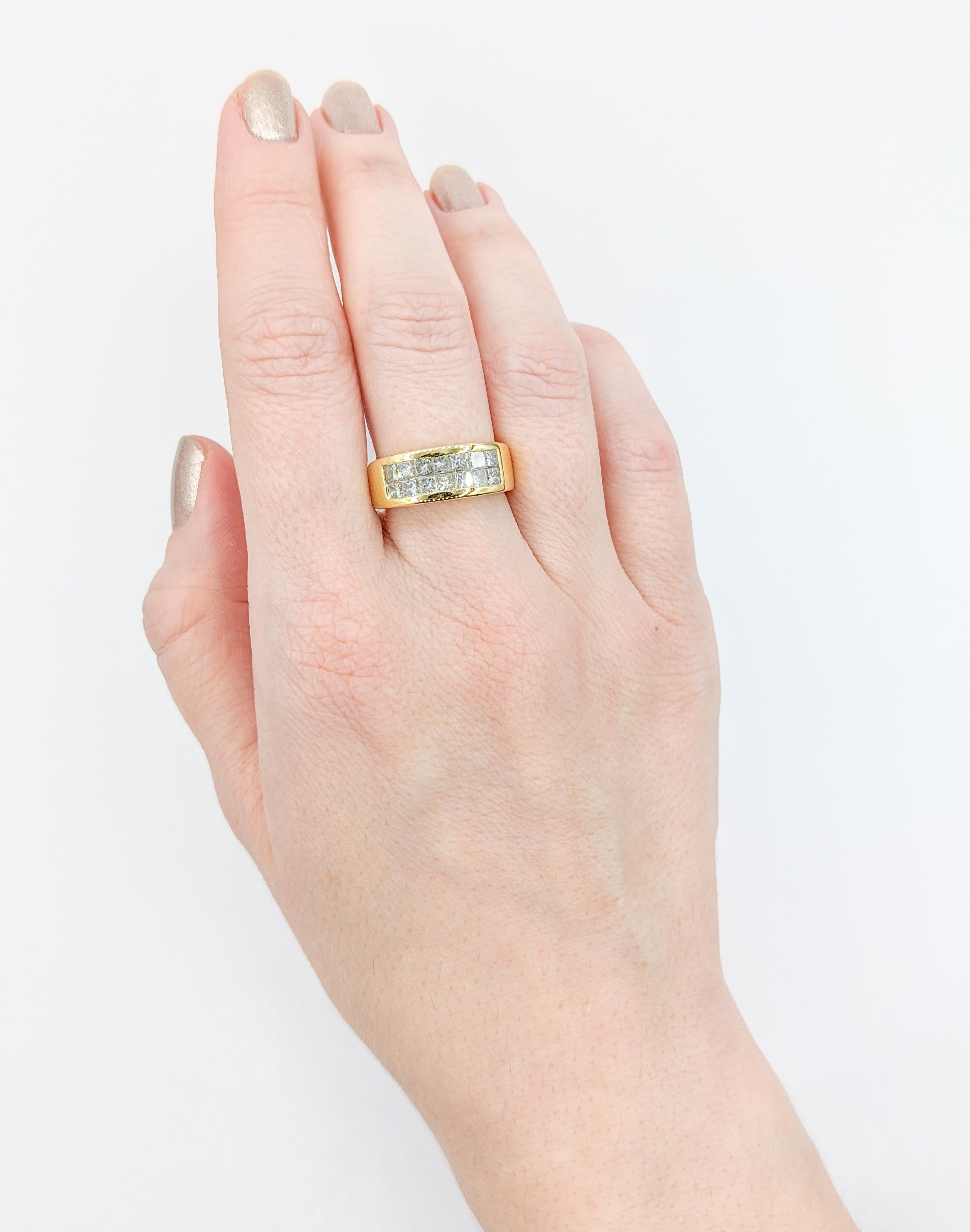 Princess Cut 1.50ctw Princess-cut Diamond Ring In 18k Yellow Gold For Sale