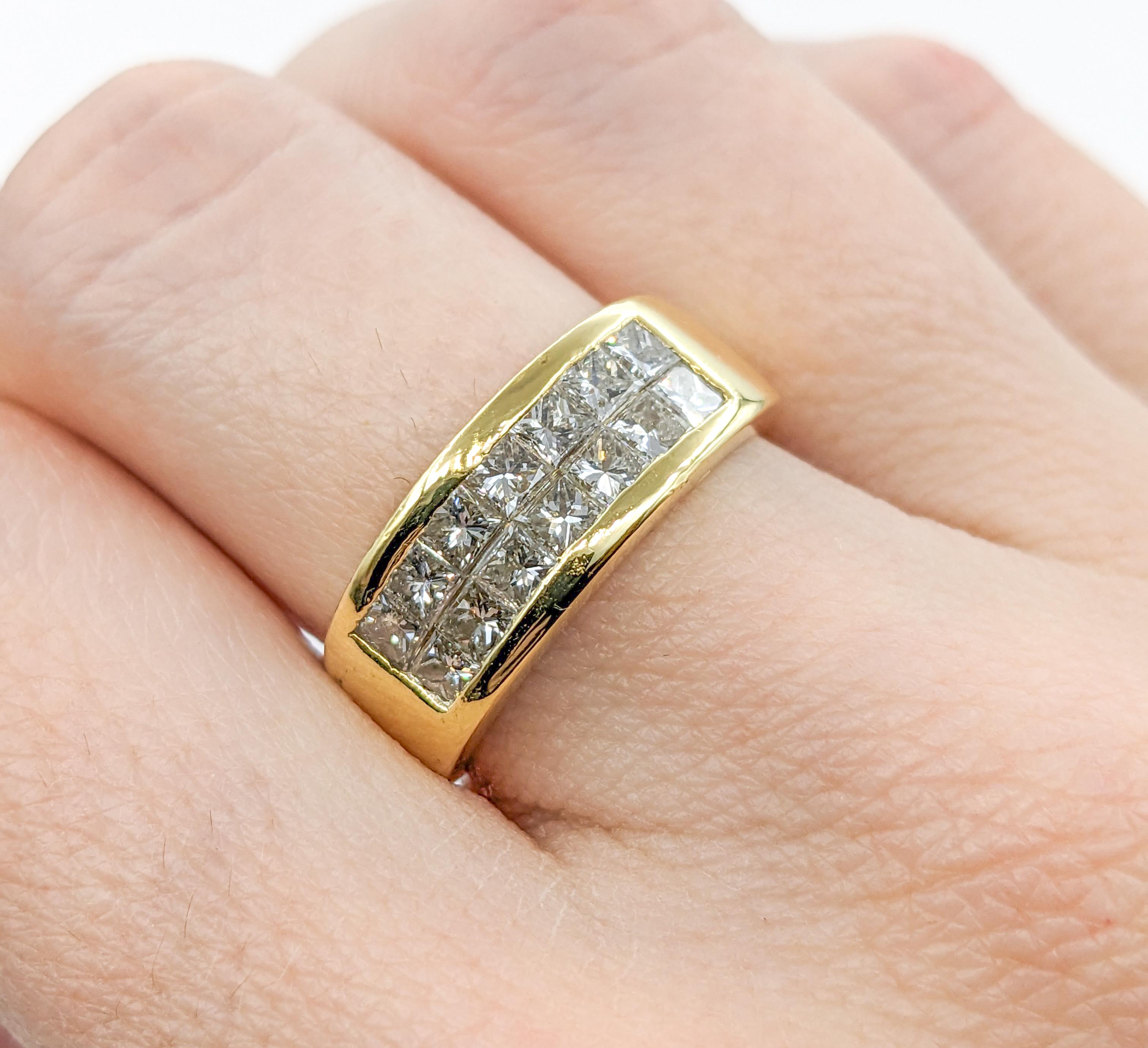 Women's 1.50ctw Princess-cut Diamond Ring In 18k Yellow Gold For Sale