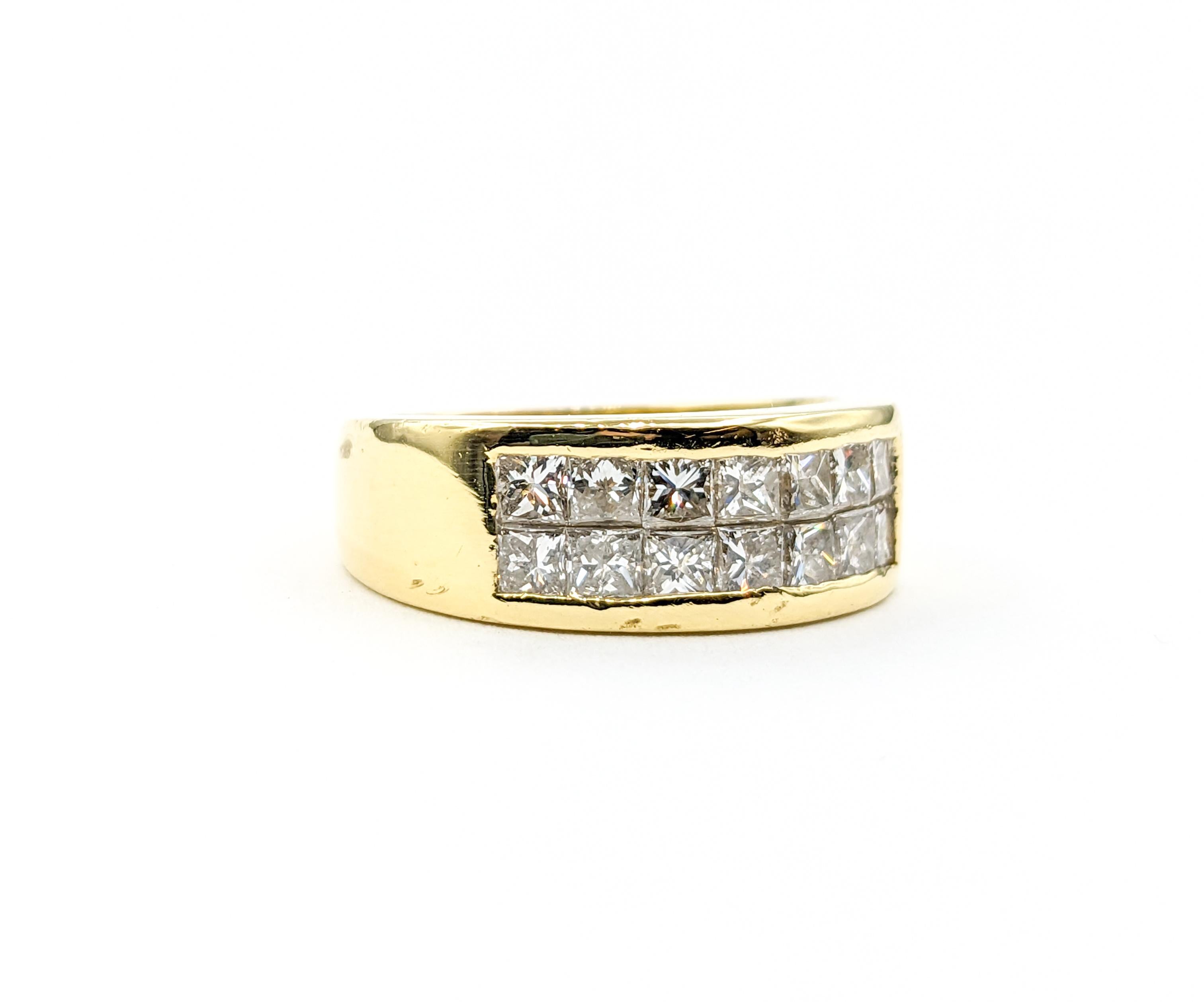 1.50ctw Princess-cut Diamond Ring In 18k Yellow Gold For Sale 1
