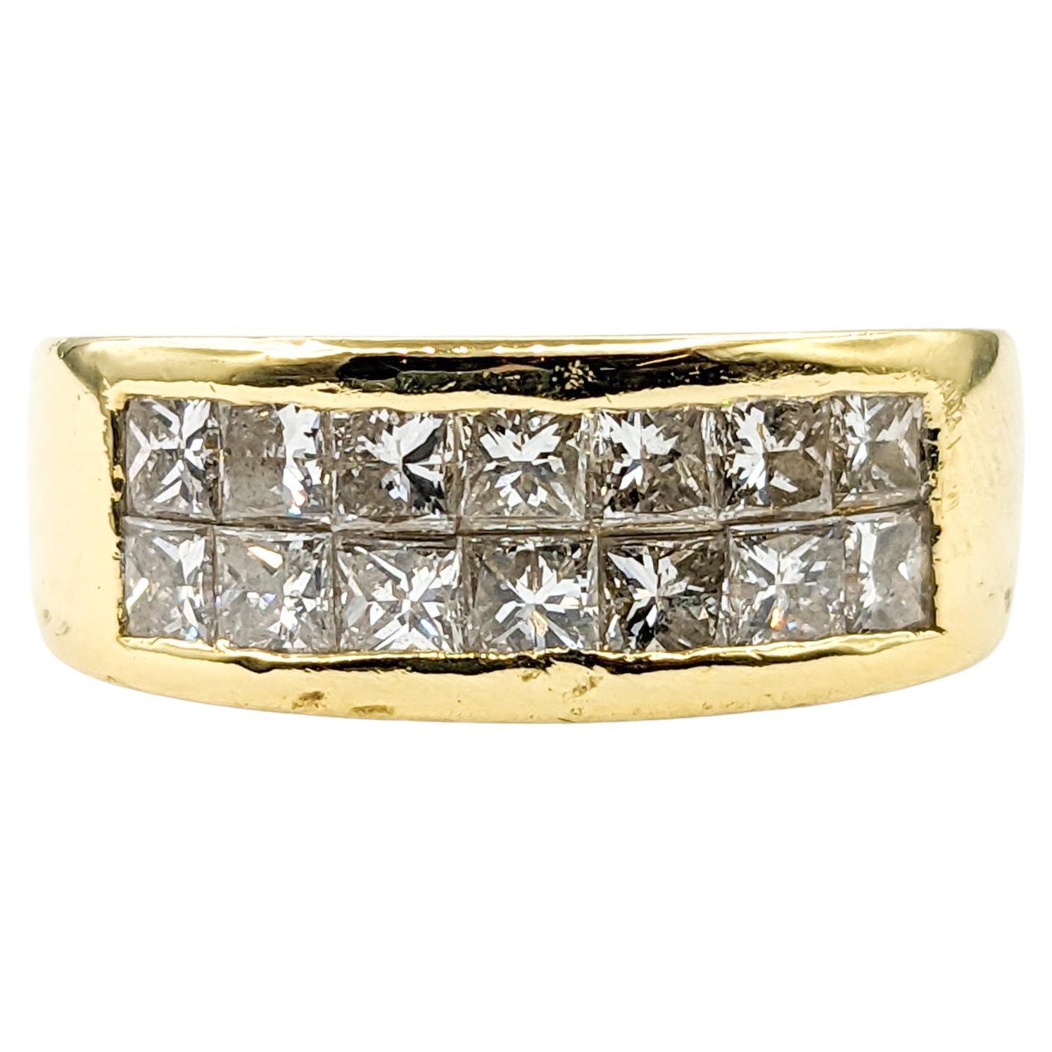 1,50 Karat Diamantring mit Prinzessinnenschliff aus 18 Karat Gelbgold