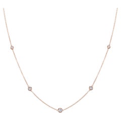 1.50CTW Rose Gold Diamonds-By-The-Yard Necklace