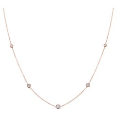 1.50CTW Rose Gold Diamonds-By-The-Yard Necklace