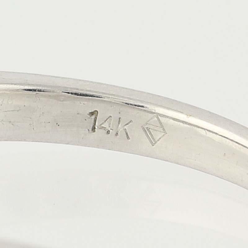1.50 Carat Round Cut Diamond Engagement Ring, 14 Karat Gold White and Blue 2
