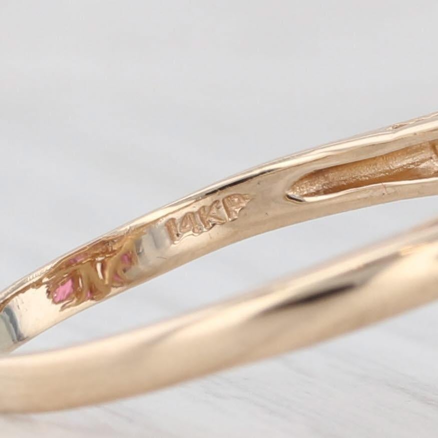 1.50ctw Ruby Diamond Cluster Cocktail Ring 14k Yellow Gold Size 7.75 Bypass in vendita 2