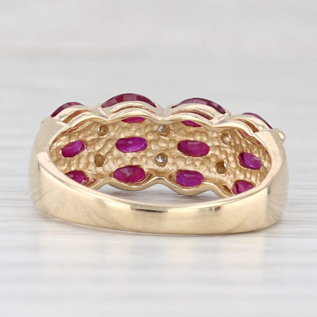 1.50ctw Rubin Diamant Ring 14k Gelbgold Größe 6.25 (Marquiseschliff) im Angebot