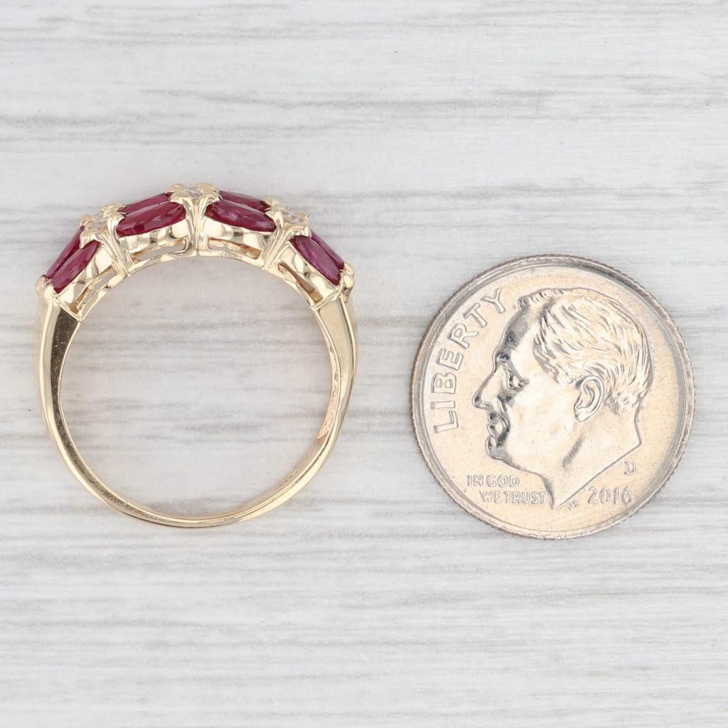 1.50ctw Rubin Diamant Ring 14k Gelbgold Größe 6.25 im Angebot 2