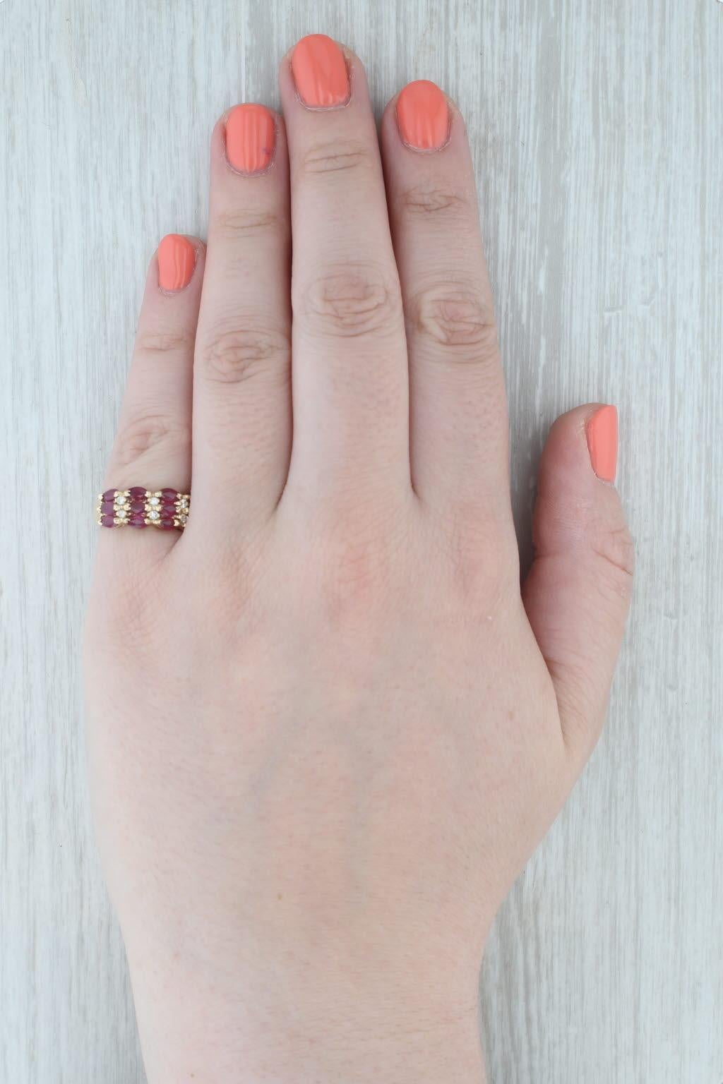 1.50ctw Rubin Diamant Ring 14k Gelbgold Größe 6.25 im Angebot 4