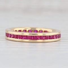 1.50ctw Ruby Eternity Band 18k Yellow Gold Size 6 Wedding Stackable Ring Spark
