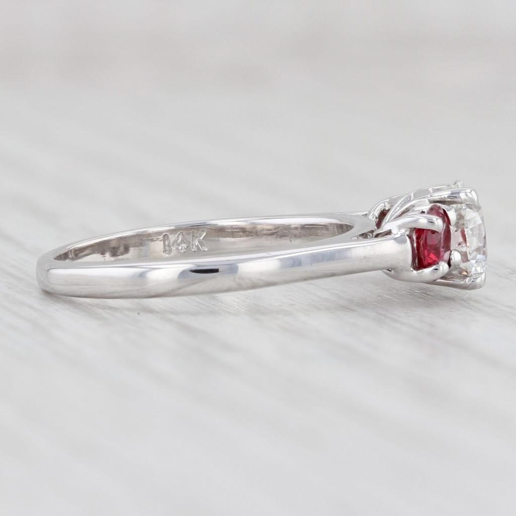 1.50ctw VS2 Diamond Ruby Ring 14k White Gold Sz 5 Round Brilliant GIA Engagement For Sale 1