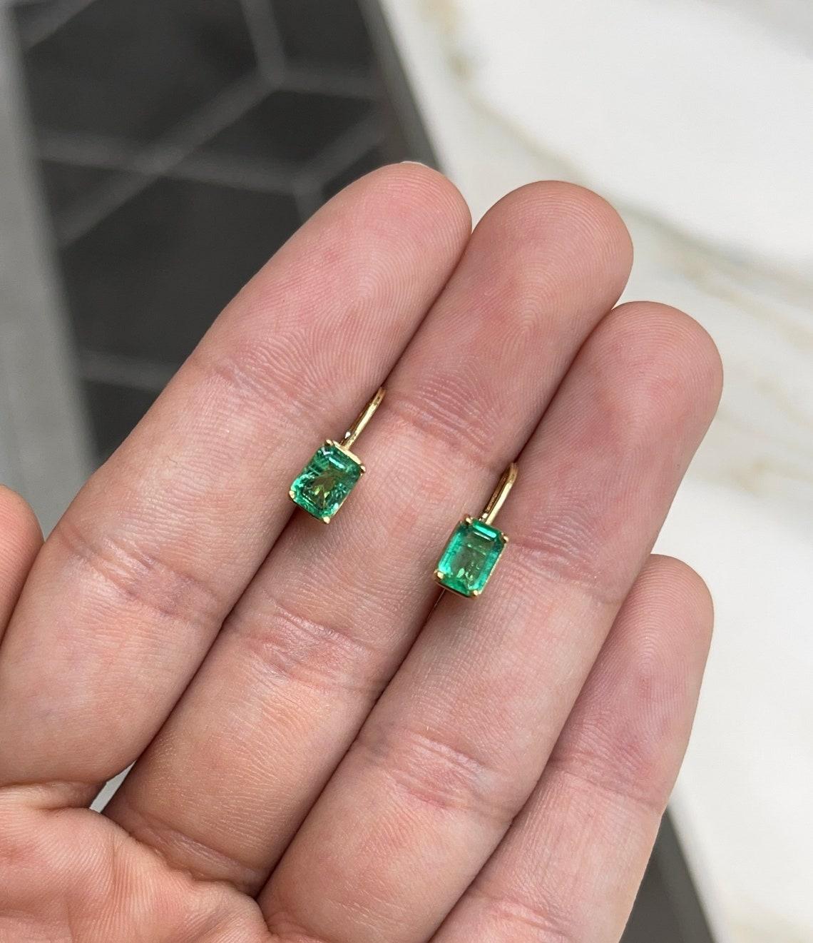 emerald cut emerald earrings