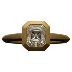 1.51 Carat Asscher Statement Brilliant White   Gold Refined Light Diamond Ring