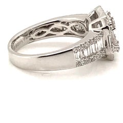 1.51 Carat Baguette and Round Diamond Ring