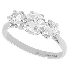 1.51 Carat Diamond and White Gold Trilogy Engagement Ring