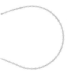 Collier « by the Yard » en or blanc 14 carats avec 67 pierres et diamants de 1,51 carat G SI